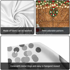 Lofaris Snowy Barn Door Christmas Tree Garage Banner