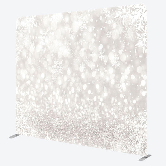 Lofaris Snowy Bokeh Glitter Christmas Pillow Case Backdrop