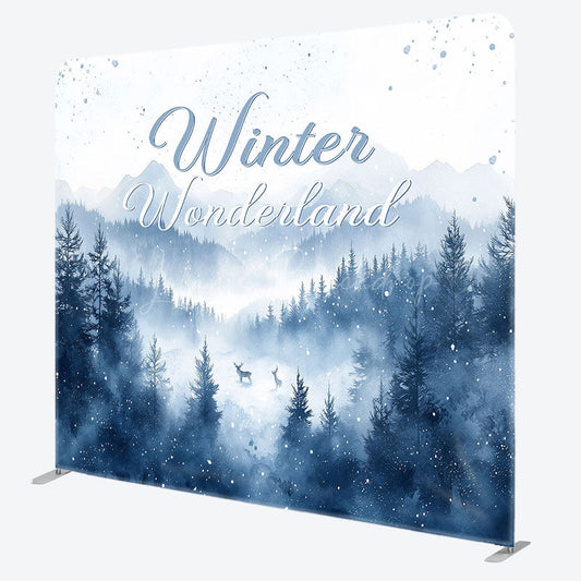 Lofaris Snowy Forest Winter Wonderland Xmas Tension Backdrop