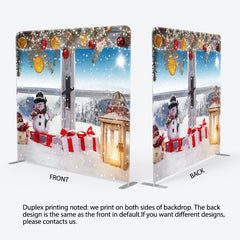 Lofaris Snowy Glitter Balls Gifts Double-Sided Backdrop