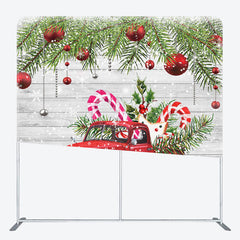 Lofaris Snowy Red Car Wooden Christmas Pillow Cover Backdrop