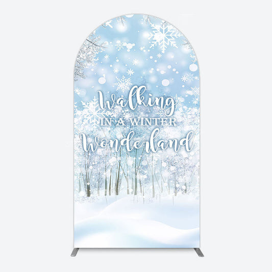 Lofaris Snowy Walking In A Winter Wonderland Arch Backdrop