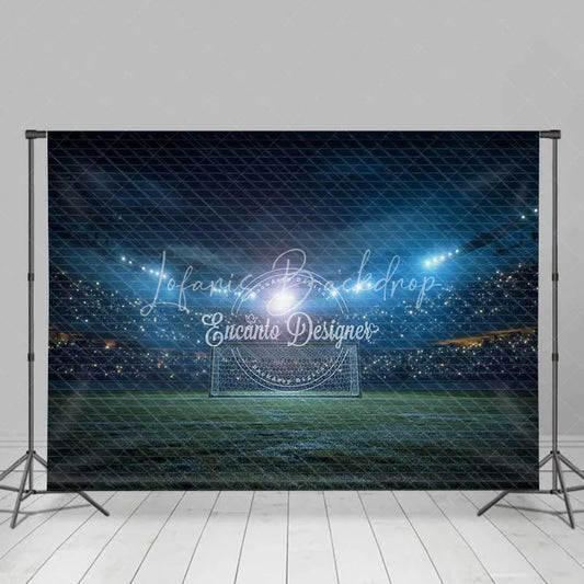 Lofaris Soccer Stadium Night Game Backdrop Football Field Photography Background Sports Event Party Decor