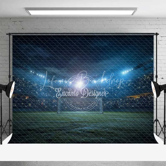 Lofaris Soccer Stadium Night Game Backdrop Football Field Photography Background Sports Event Party Decor