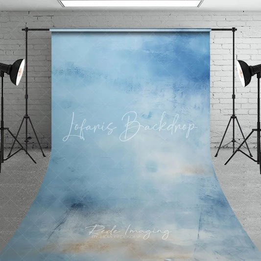 Lofaris Soft Blue Painted Texture Sweep Backdrop Elegant Abstract Art Style for Professional Portrait Photography