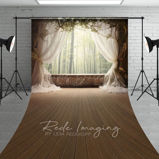 Lofaris Soft Curtain Window Bamboo Forest Scene Sweep Backdrop