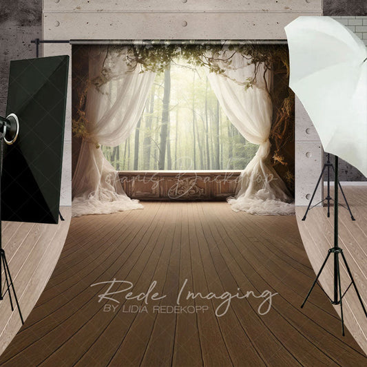 Lofaris Soft Curtain Window Bamboo Forest Scene Sweep Backdrop