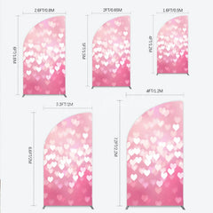 Lofaris Soft Pink Gradient Heart Bokeh Half Moon Arch Backdrop Romantic Valentine’s Day and Baby Shower Decor
