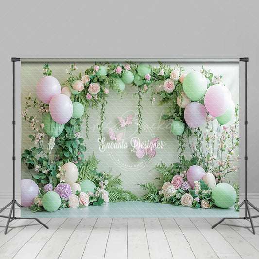 Lofaris Soft Spring Floral Willow Photography Backdrop