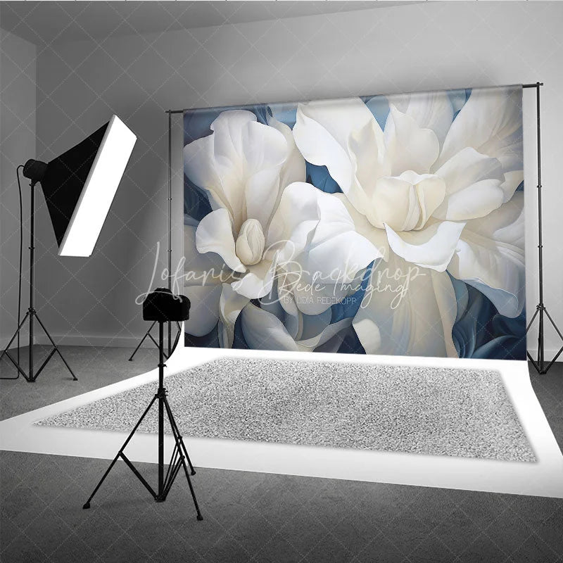 Lofaris Soft White Floral Backdrop Dreamy Blue Flower Art Background Newborn Photography Studio Prop