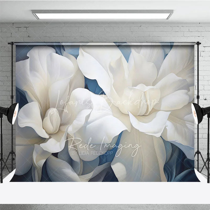 Lofaris Soft White Floral Backdrop Dreamy Blue Flower Art Background Newborn Photography Studio Prop