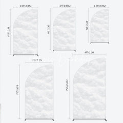 Lofaris Soft White Textured Snow Fluffy Half Moon Arch Backdrop Elegant Winter Wonderland Holiday Party Decor