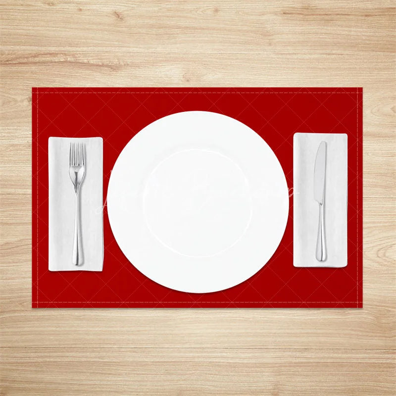 Lofaris Solid Red Set of 4 Placemats Washable Heat Resistant Table Mats Modern Decor for Christmas Valentines Day Dining