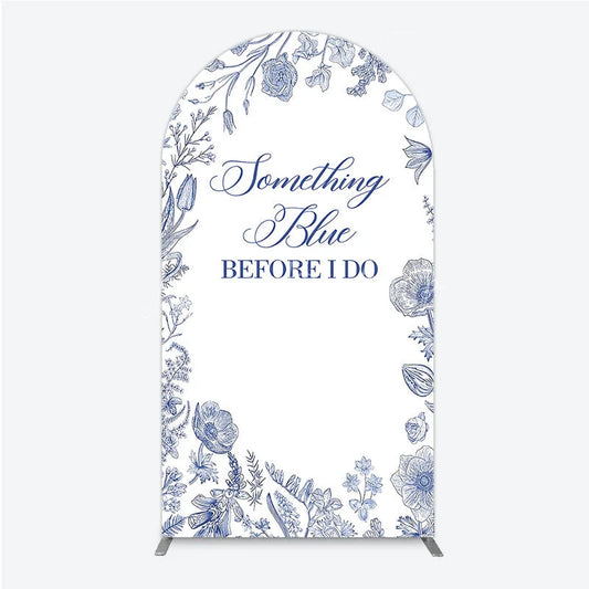 Lofaris Something Blue Before I Do Arch Backdrop for Bridal Shower and Bachelorette Elegant Floral Party Decor