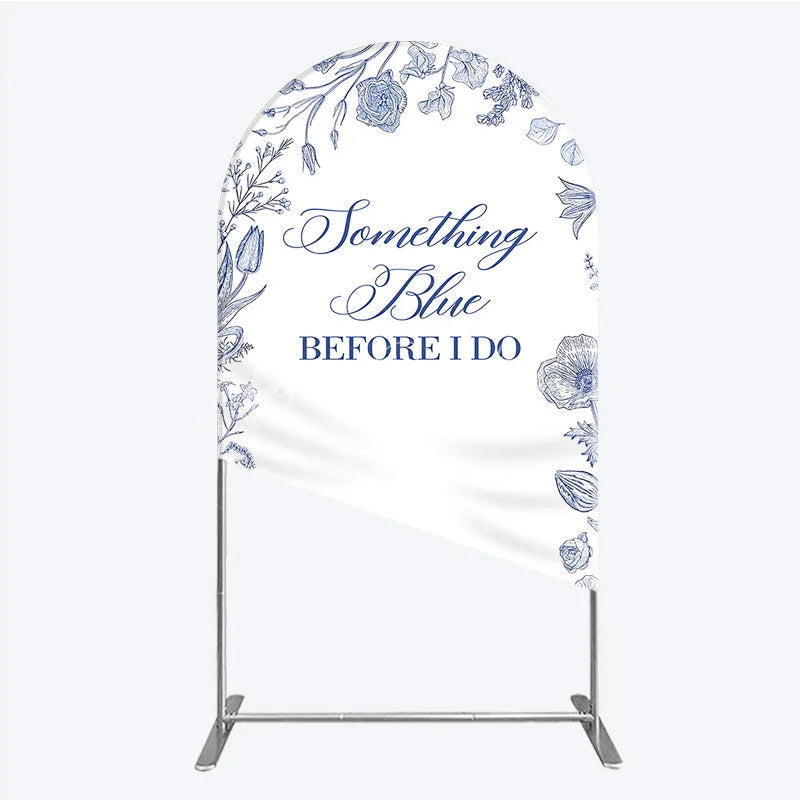 Lofaris Something Blue Before I Do Arch Backdrop for Bridal Shower and Bachelorette Elegant Floral Party Decor