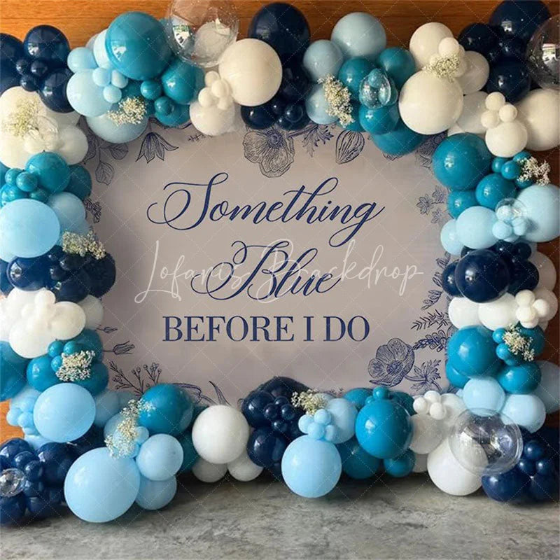 Lofaris Something Blue Before I Do Bridal Shower Elegant Floral Sketch Banner Classic Wedding Bachelorette Party