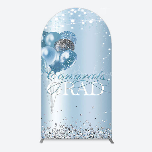 Lofaris Sparkle Diamonds Blue Congrats Grad Arch Backdrop