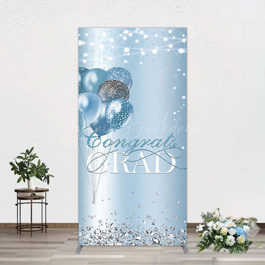 Lofaris Sparkle Diamonds Blue Congrats Grad Rectangle Backdrop