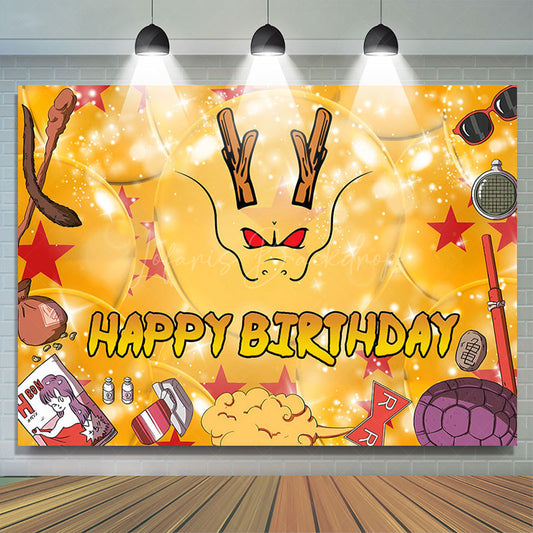 Lofaris Sparkle Gold Crutch Dragon Happy Birthday Backdrop