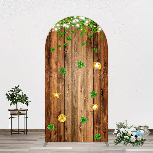 Lofaris Sparkle Light Clover Wooden St Patrick Arch Backdrop