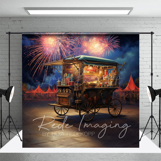 Lofaris Sparkle Sky Vending Cart Independence Day Backdrop
