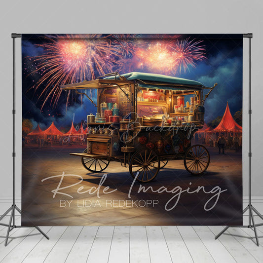 Lofaris Sparkle Sky Vending Cart Independence Day Backdrop