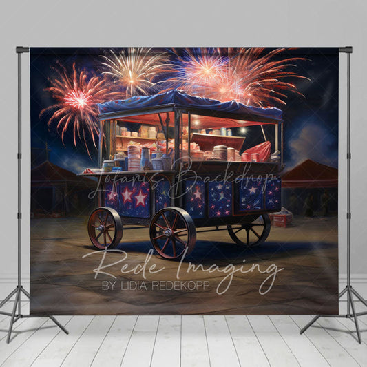 Lofaris Sparkle Trolley Shelf Independence Day Photo Backdrop