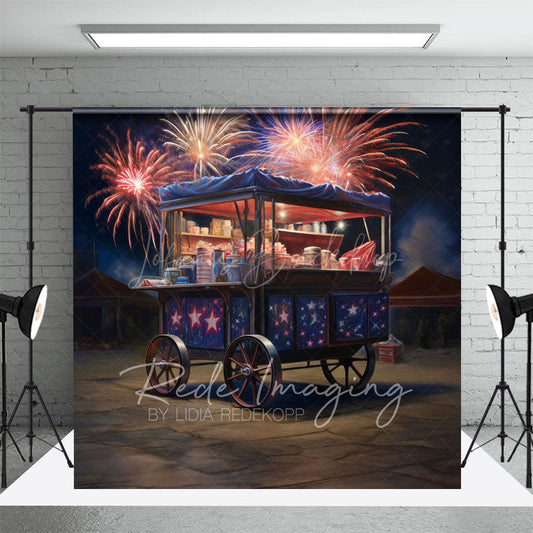 Lofaris Sparkle Trolley Shelf Independence Day Photo Backdrop