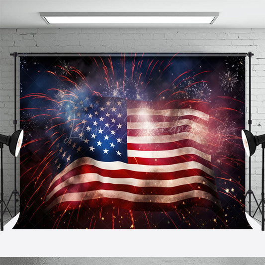 Lofaris Sparkle Usa Flag Independence Day Photo Backdrop