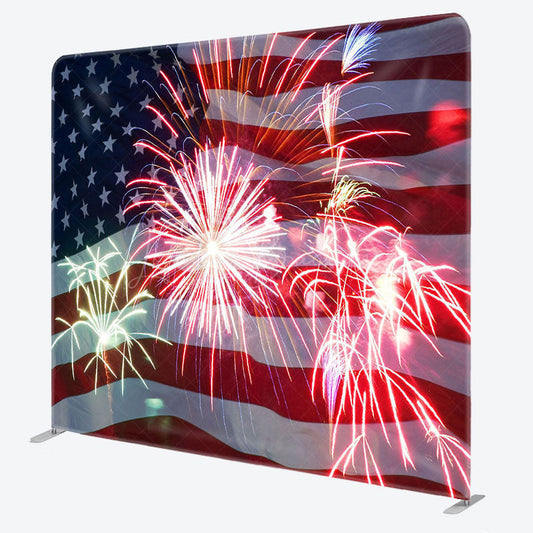 Lofaris Sparkle Usa Flag Independence Day Pillow Case Backdrop