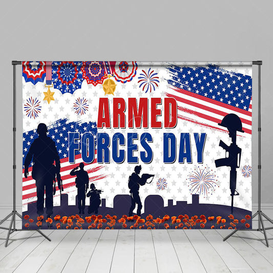 Lofaris Sparkle Usa Flag National Armed Forces Day Backdrop