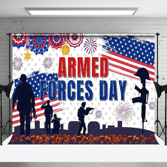 Lofaris Sparkle Usa Flag National Armed Forces Day Backdrop