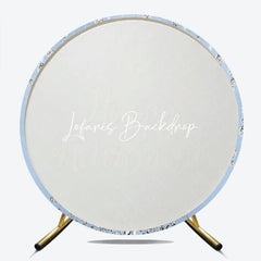 Lofaris Sparkling Diamond Light Blue Happy Retirement Round Backdrop Elegant Celebration Party Decor for Adults.