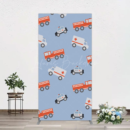 Lofaris Special Vehicle Cartoon Sweet Birthday Rectangle Backdrop