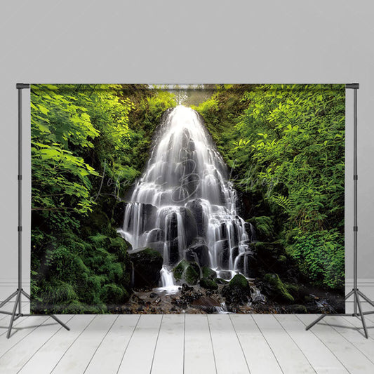 Lofaris Spectacular Waterfall Luxuriant Greenery Backdrop
