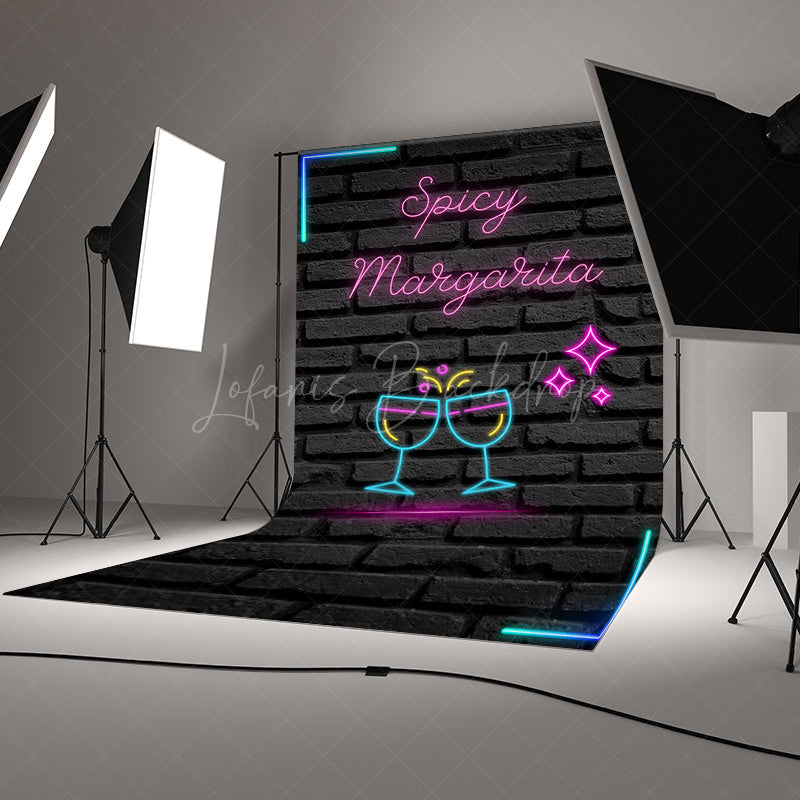 Lofaris Spicy Margarita Neon Sign Bridal Shower Backdrop Bachelorette Party Bar Decor Girls Night Out Photo Prop
