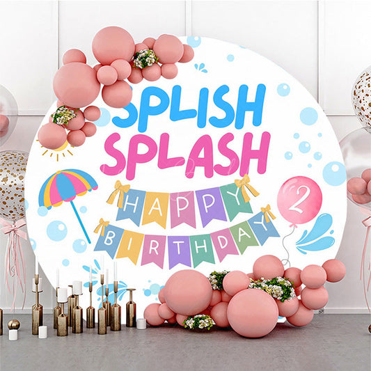 Lofaris Splish Splash Bubble 2nd Summer Birthday Round Backdrop