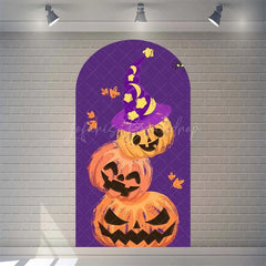 Lofaris Spooky Castle Halloween Arch Backdrop Haunted Party Decor with Bat Spider Web Happy Photo Prop for Indoor Outdoor