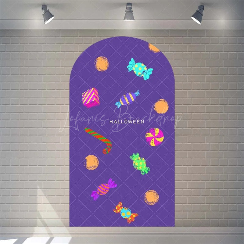 Lofaris Spooky Castle Halloween Arch Backdrop Haunted Party Decor with Bat Spider Web Happy Photo Prop for Indoor Outdoor