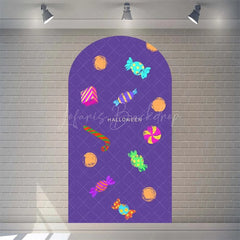 Lofaris Spooky Castle Halloween Arch Backdrop Haunted Party Decor with Bat Spider Web Happy Photo Prop for Indoor Outdoor