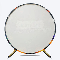 Lofaris Spooky Halloween Birthday Round Backdrop Cute Ghost Skeleton and Pumpkin A Little Boo is Due Party Decor