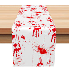 Lofaris Spooky Red Handprint Halloween Table Runner Horror Themed Party Decoration Haunted House or a Zombie Apocalypse