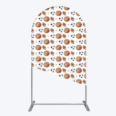Lofaris Sports Balls Pattern Birthday Arch Backdrop Basketball Football and Soccer All Star Party Background