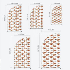 Lofaris Sports Balls Pattern Birthday Half Moon Arch Backdrop Basketball Football and Soccer All Star Party Background