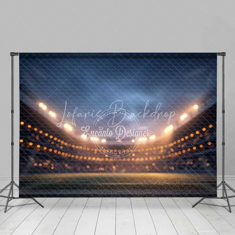 Lofaris Sports Stadium Night Game Backdrop Bright Lights Bokeh Effect Dynamic Event Photography