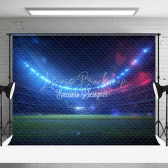 Lofaris Sports Stadium Photography Backdrop Dynamic Blue Red Lights Football Field Arena Party Decor