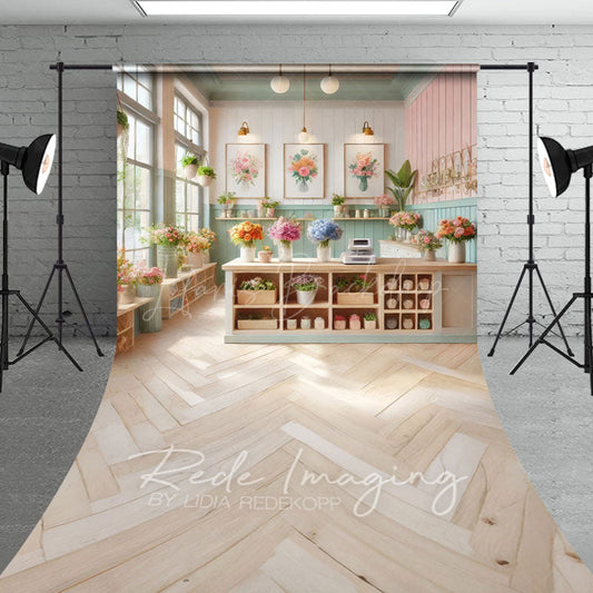 Lofaris Spring Bright Color Floral Fancy Room Sweep Backdrop