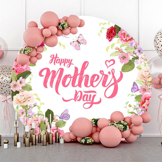 Lofaris Spring Colorful Floral Round Mothers Day Backdrop