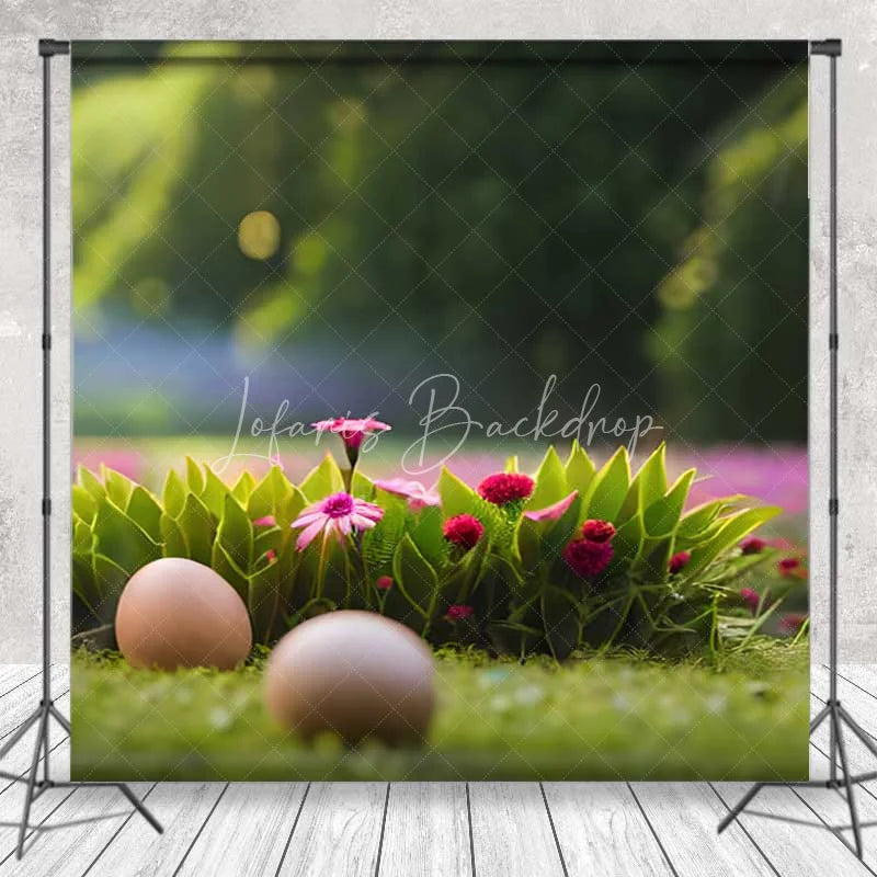 Lofaris Spring Easter Room Set Backdrop Sunset Farm Barn Eggs Green Grass Background Nature Scenery Photography Prop