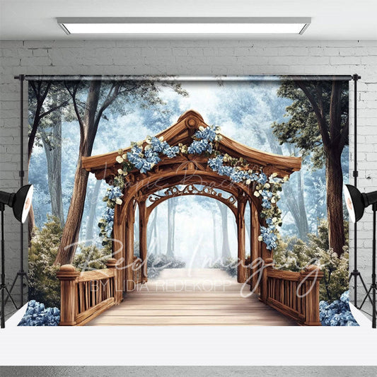 Lofaris Spring Floral Arch Forest Wedding Photo Backdrop